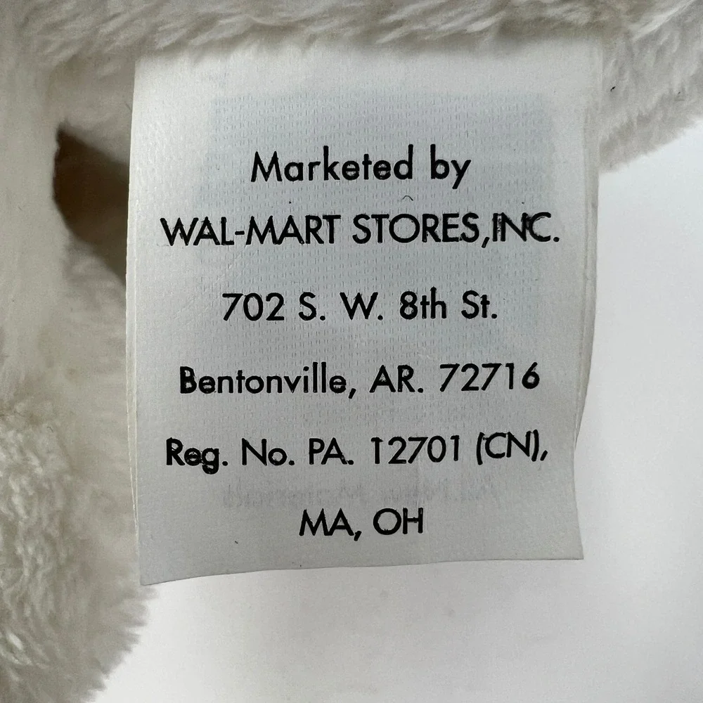 Walmart White Puppy Plush Blue Heart Nose Spotted Eye Dog‎ Stuffed Animal 7